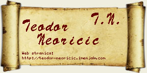 Teodor Neoričić vizit kartica